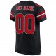 Men's Custom Black Red-White Mesh Authentic Football Jersey