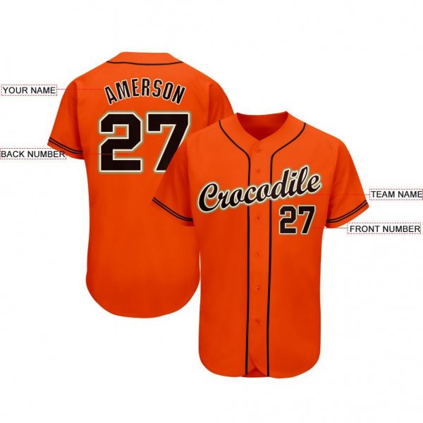 Women's Custom Orange Black-Cream Baseball Jersey