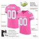 Women's Custom Pink White-Light Gray Mesh Authentic Football Jersey