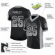 Youth Custom Black Silver-White Mesh Drift Fashion Football Jersey