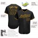 Kid's Custom Black Black-Gold Authentic Baseball Jersey