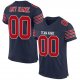 Men's Custom Navy Red-White Mesh Authentic Football Jersey