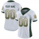 Youth Custom White Green-Gold Mesh Drift Fashion Football Jersey