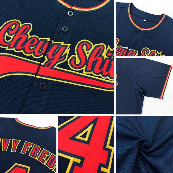 Kid's Custom Navy Orange-White Authentic Baseball Jersey