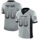 Youth Custom Silver Black-White Mesh Drift Fashion Football Jersey