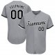 Men's Custom Gray Black-White Baseball Jersey