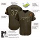 Kid's Custom Olive Camo-Black Authentic Salute To Service Baseball Jersey