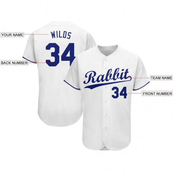 Youth Custom White Royal Baseball Jersey