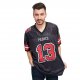 Men's Custom Black Red-White Mesh Authentic Football Jersey