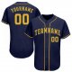 Men's Custom Navy Gold Baseball Jersey