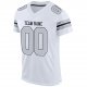 Women's Custom White Silver-Black Mesh Authentic Football Jersey